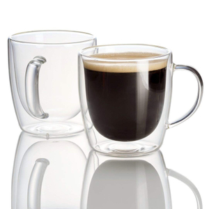 Amazon Hot Selling Coffee Tea Cup Cup Water Cup 12oz Double-layer Vacuum Mug Latte Cappuccino Espresso Glassware