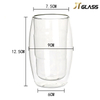 Long-term supply double wall high borosilicate glass coffee cup 350 ml large capacity 