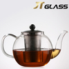Heat resistant pyrex glass teapot with infuser with candle heating 