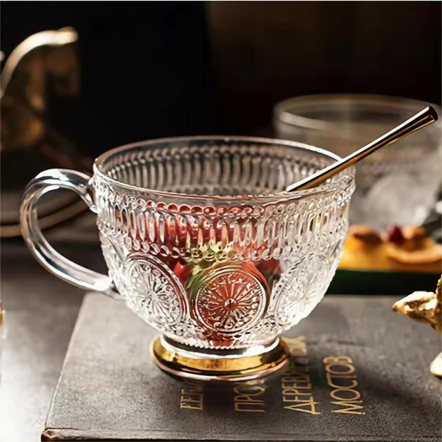 Breakfast Coffee Milk Tea Glass with Handle