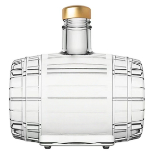 Oak Barrel-shaped Whiskey And Brandy Bottle