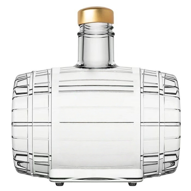Oak Barrel-shaped Whiskey And Brandy Bottle