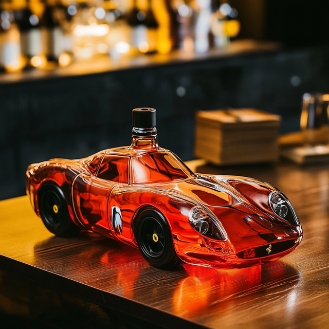 Racing Car Shaped Glass Wine Bottle