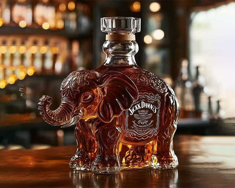Elephant whiskey decanter bottle